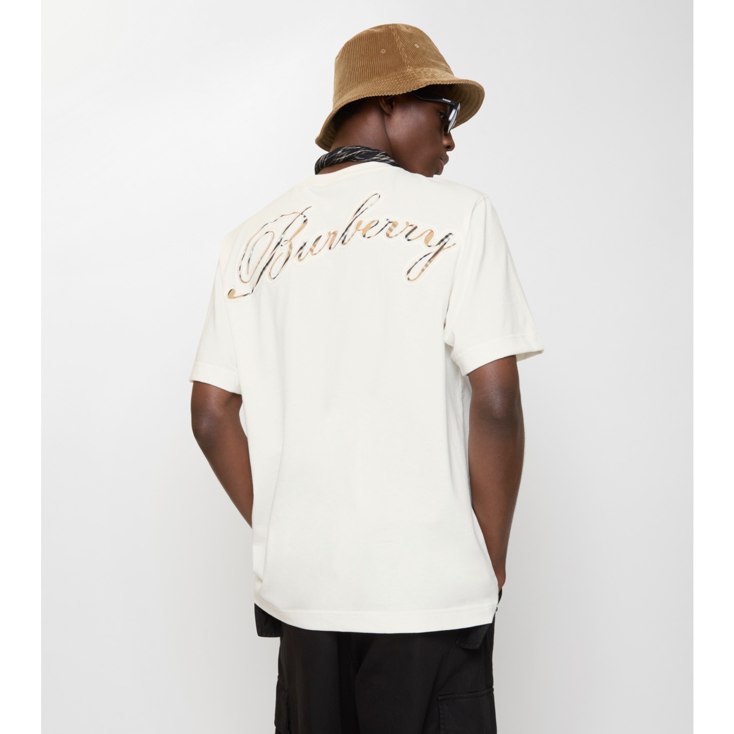 Check Cursive Logo Cotton T-shirt