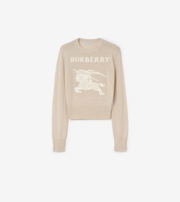 Knight Cotton Wool Sweater in Easel beige - Women, Lace | Burberry