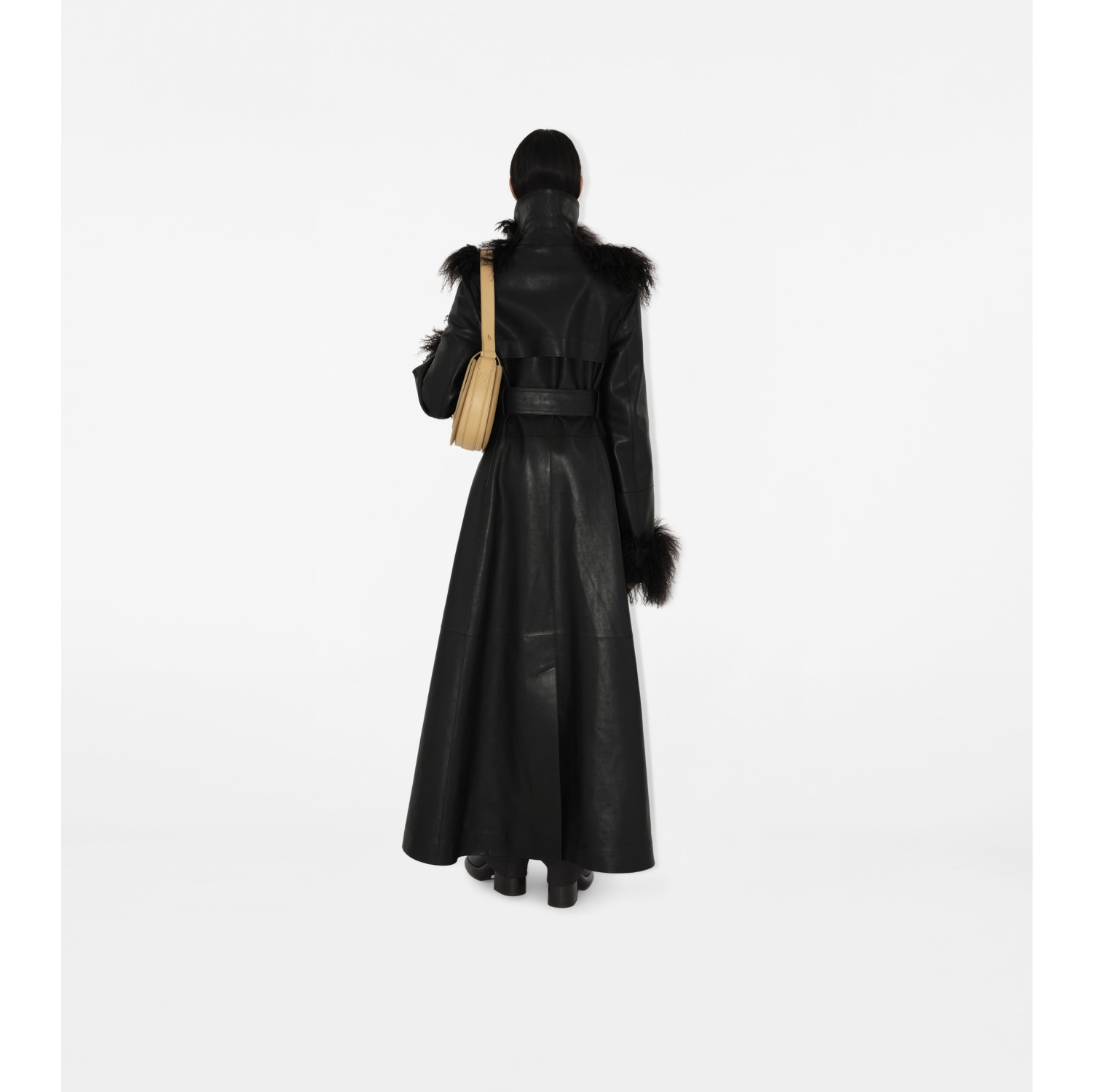 Long Leather Trench Coat