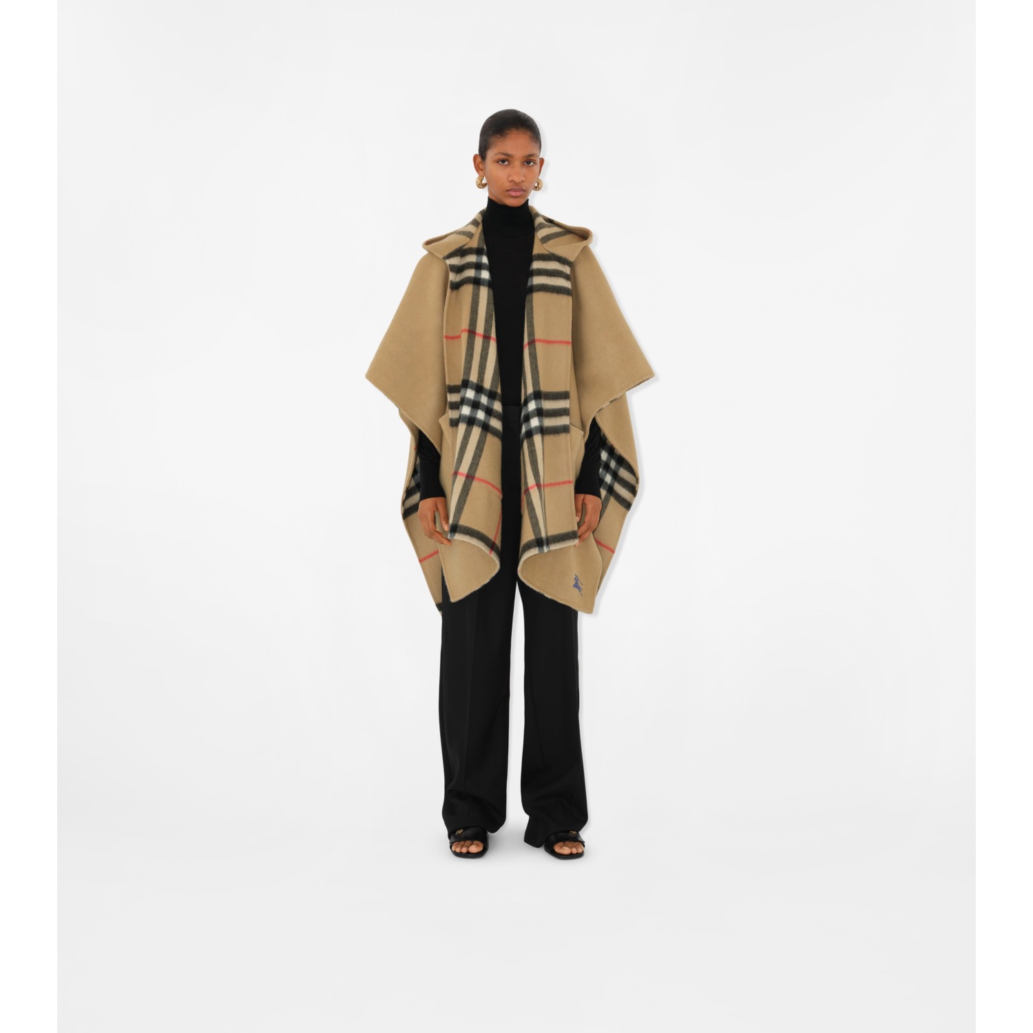 Cashmere Hooded Cape - thumbnail 2