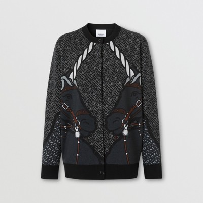 burberry print cardigan