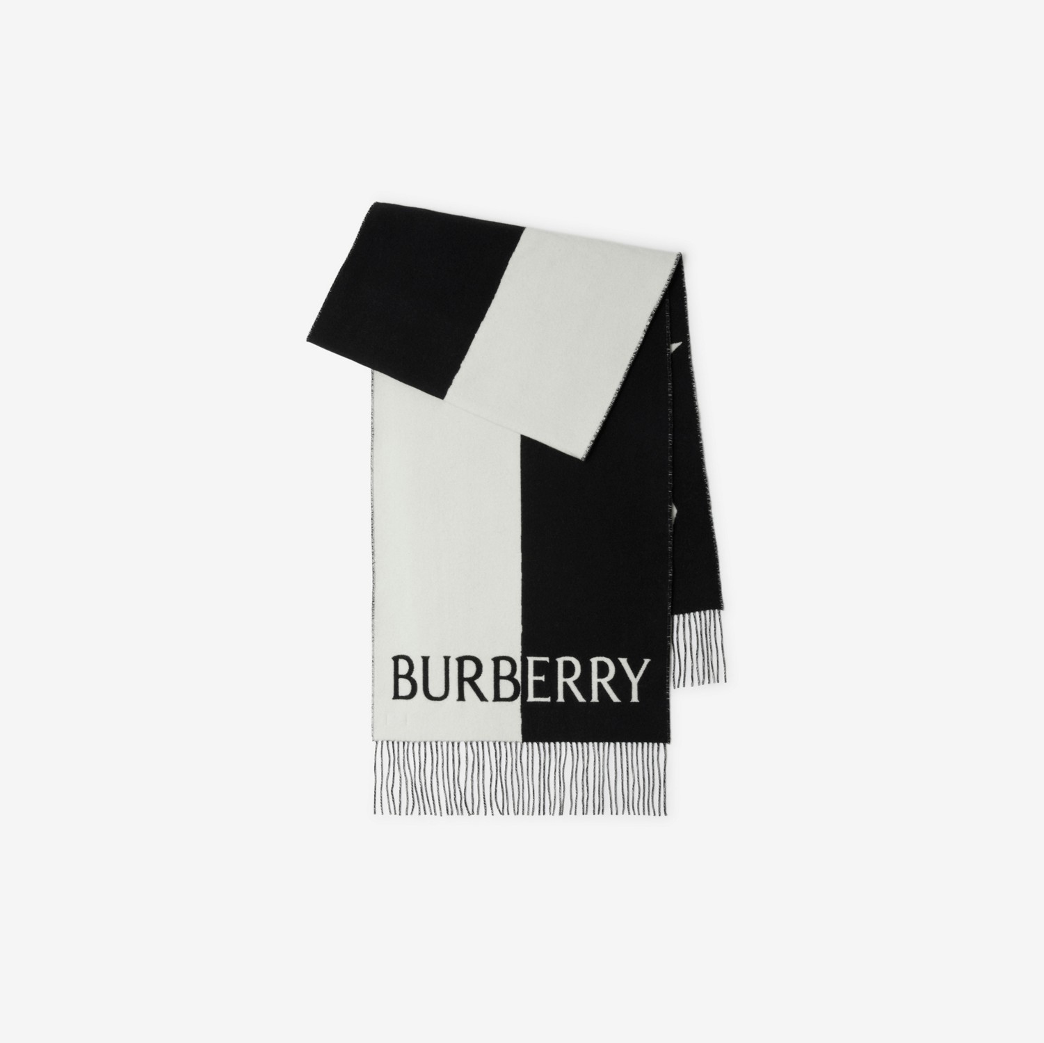 Cachecol em lã e cashmere com estampa EKD (Preto/branco) | Burberry® oficial