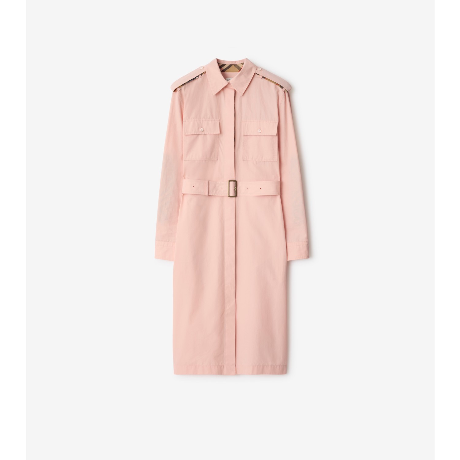 Robe chemise en popeline de coton