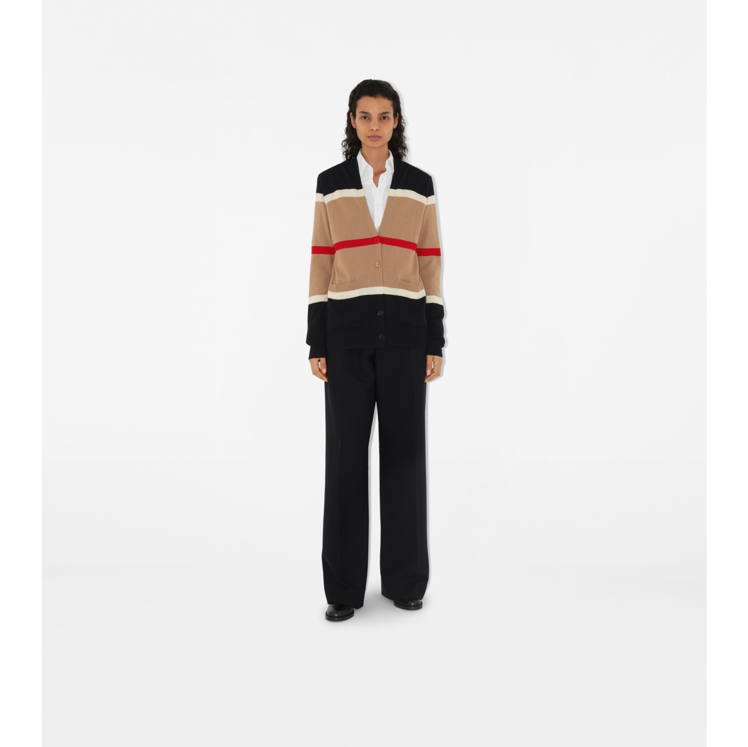 Burberry striped cardigan best sale