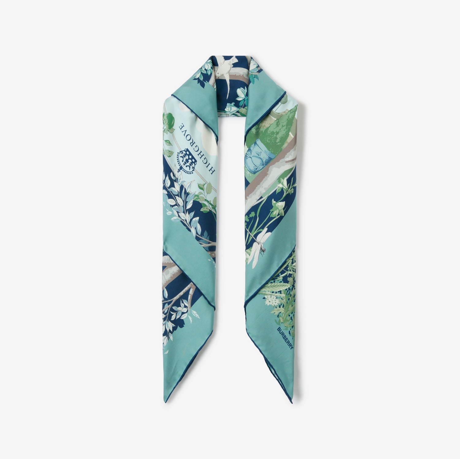Pañuelo cuadrado en seda con motivo Highgrove (Pato) | Burberry® oficial