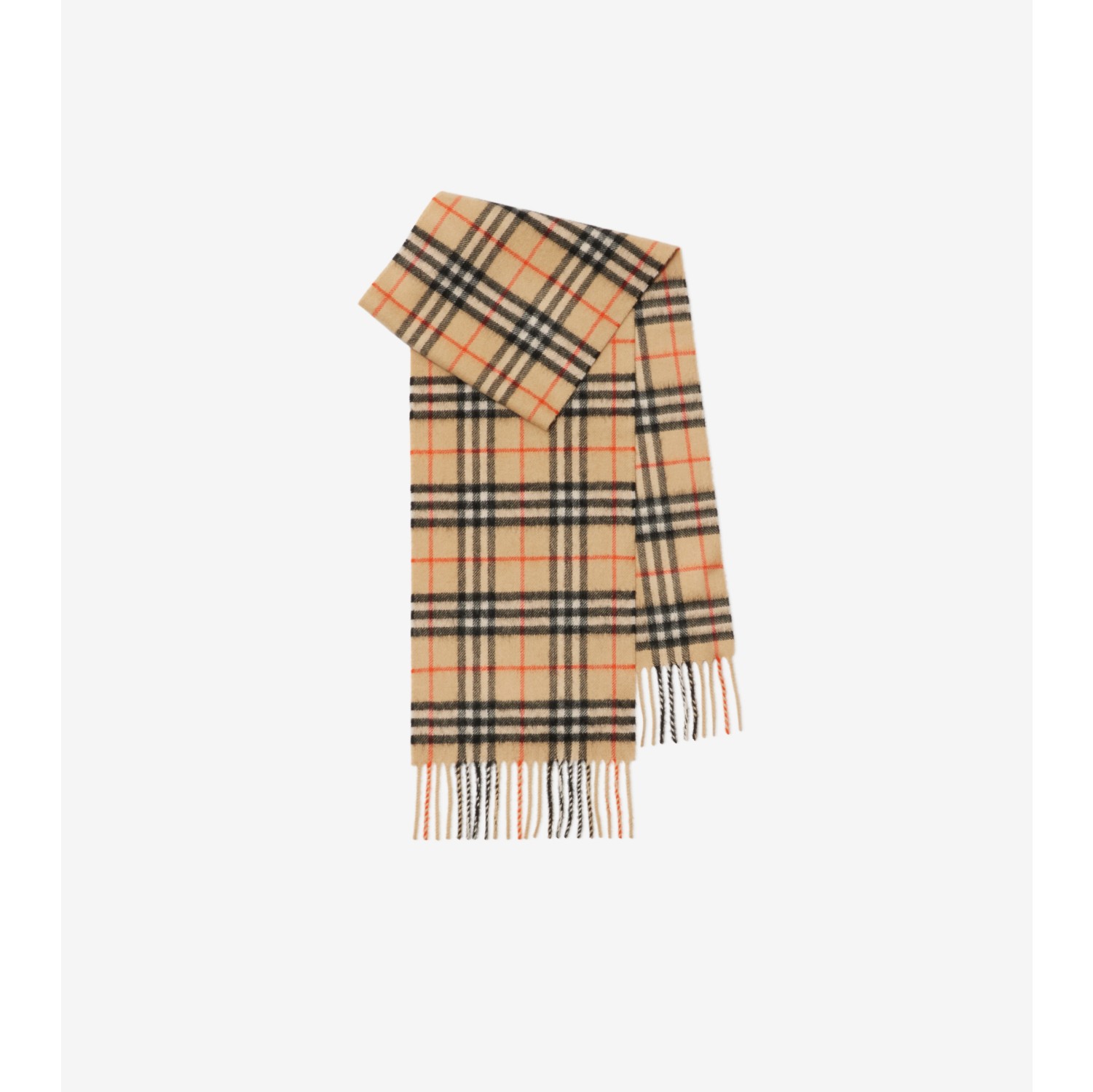 Check Cashmere Scarf in Sand Children Burberry Official