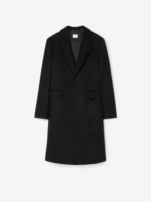 Burberry Wool Cashmere Tailored Coat In Black
