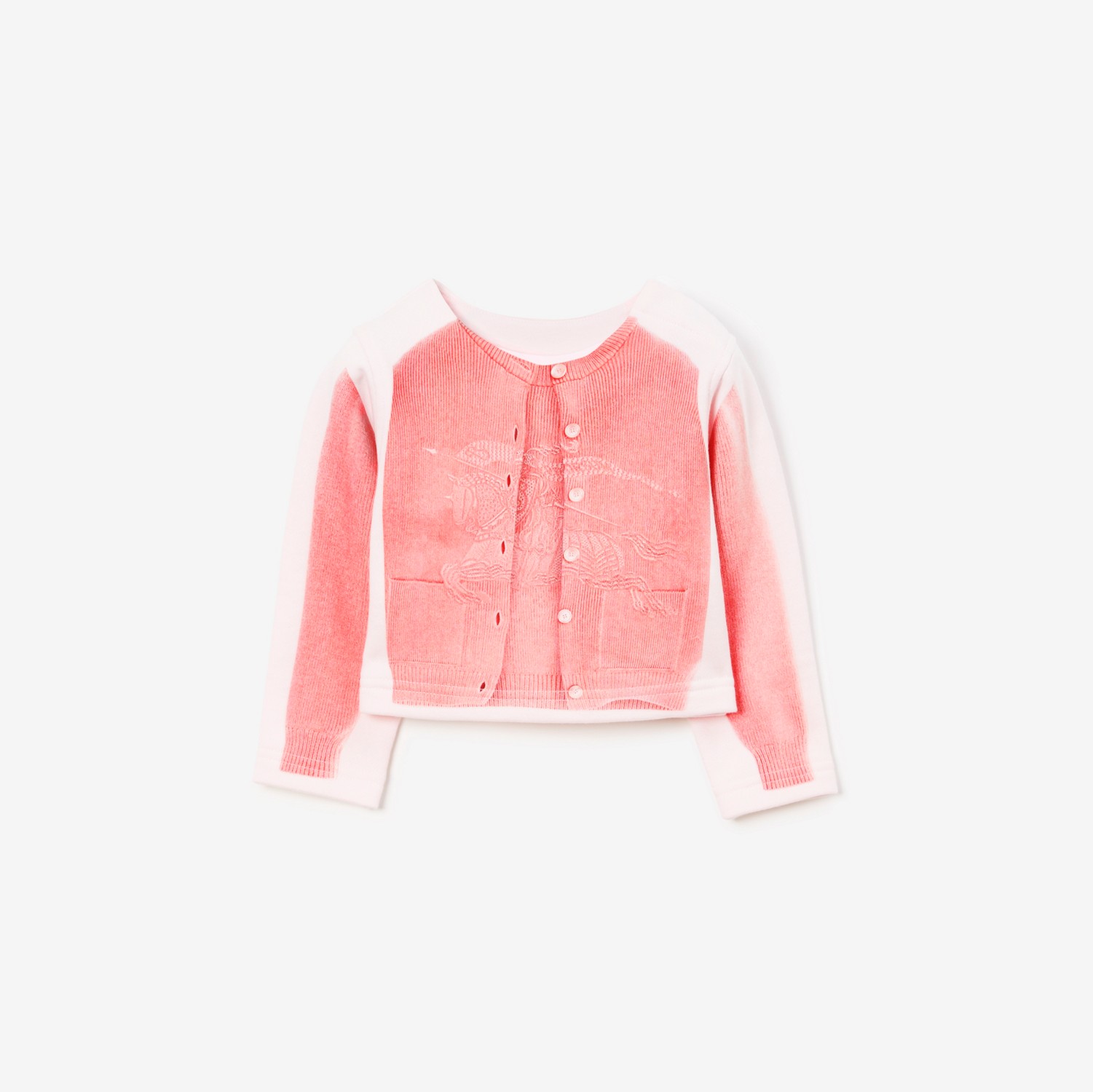 Sweat-shirt en coton à imprimé cardigan (Rose Albâtre) - Enfant | Site officiel Burberry®