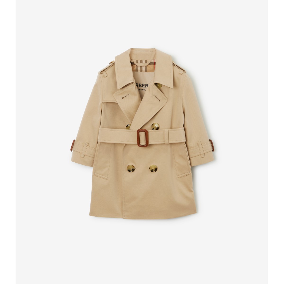  Check Gabardine Trench Coat
