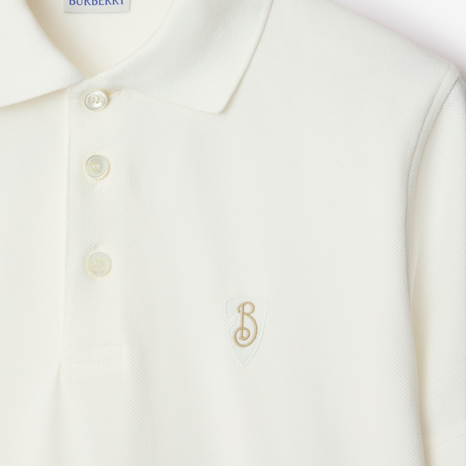 Cotton Polo Shirt in Chalk - Men | Burberry® Official Cotton Polo Shirt in Chalk - Men | Burberry® Official