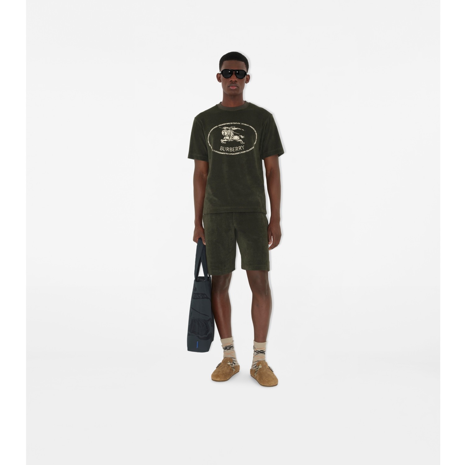 T-shirt in spugna con Knight Stamp