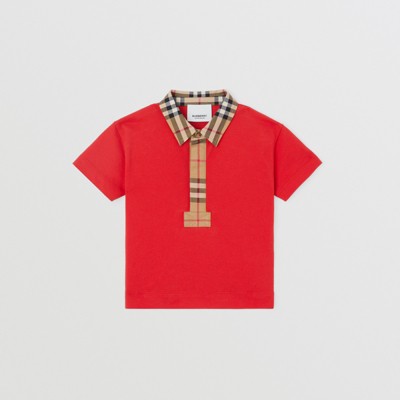 burberry polo shirt red