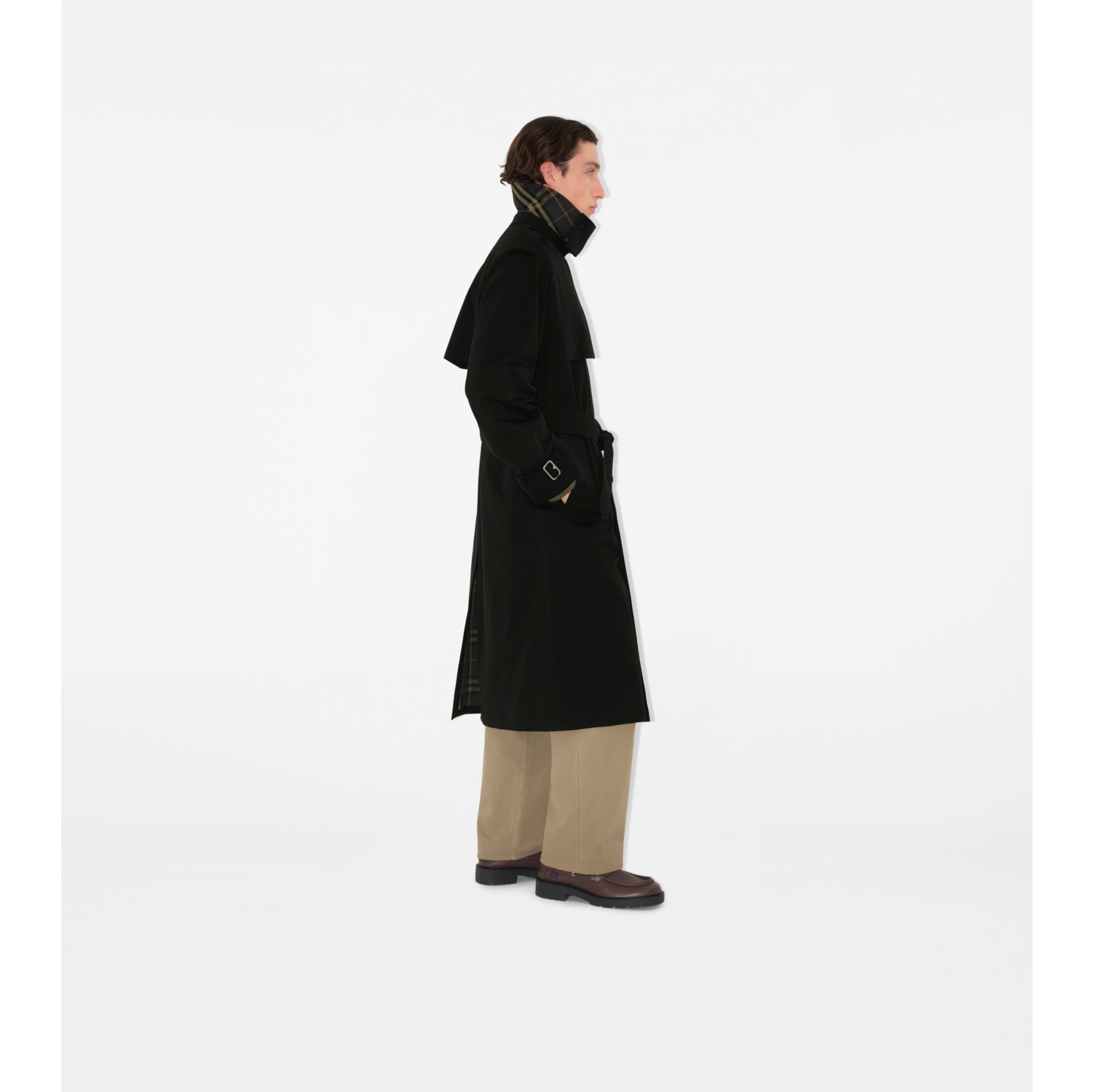 Long Gabardine Trench Coat