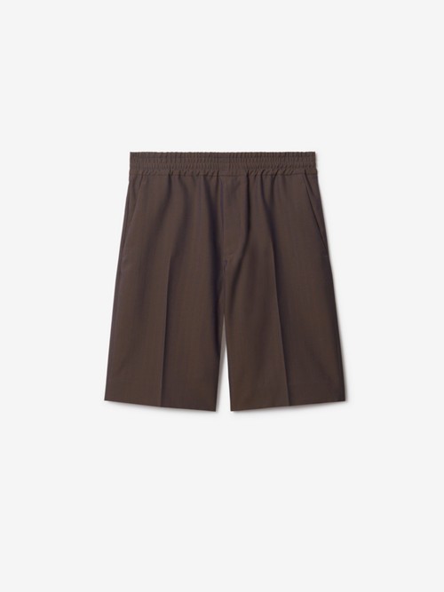 Shop Burberry Wool Tailored Shorts In Barrel