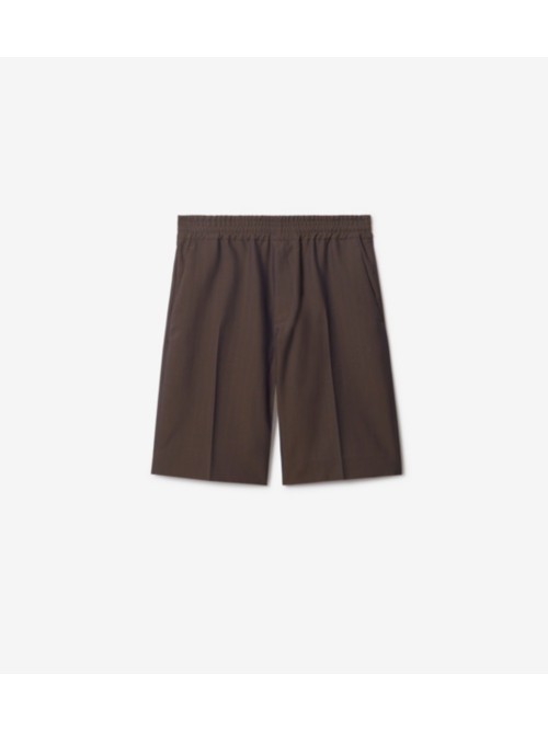 Shop Burberry Wool Tailored Shorts In Barrel