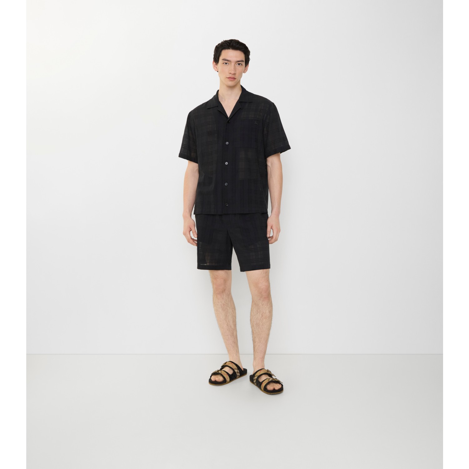 Check Cotton Voile Shorts