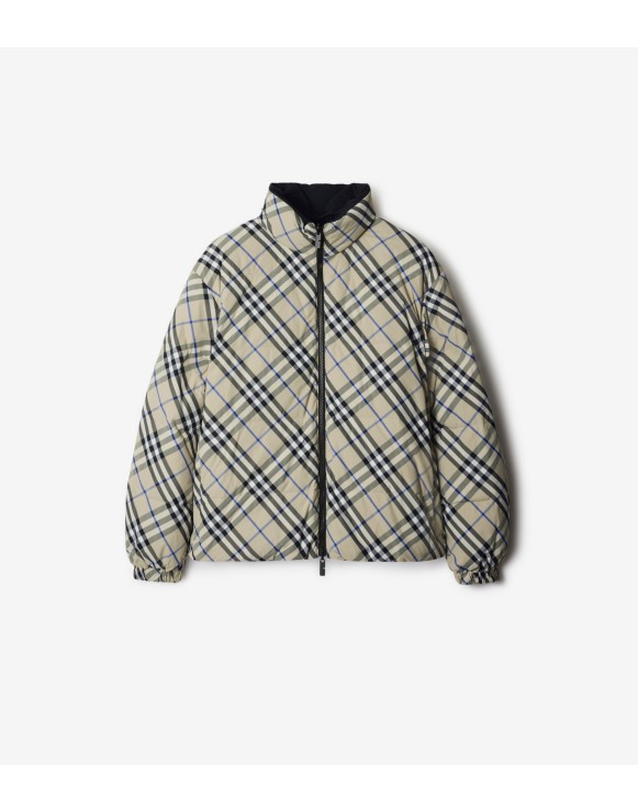 Reversible Check Nylon Puffer Jacket