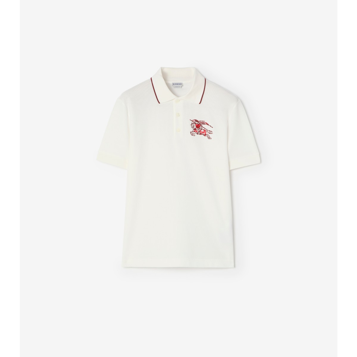  Embroidered Heart Knight Cotton Polo Shirt