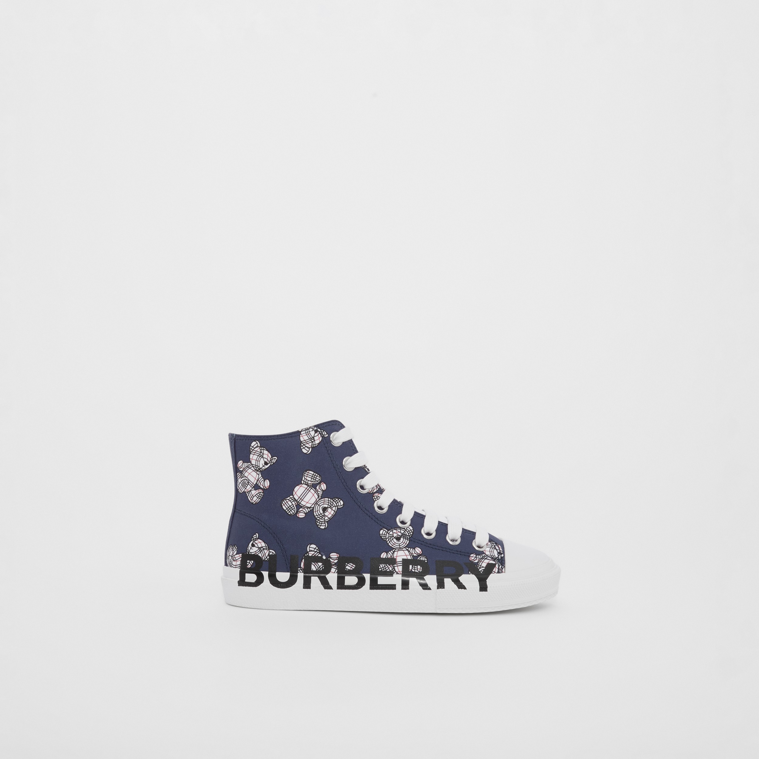 Thomas Bear Print Cotton High-top Sneakers in Midnight | Burberry® Official - 4