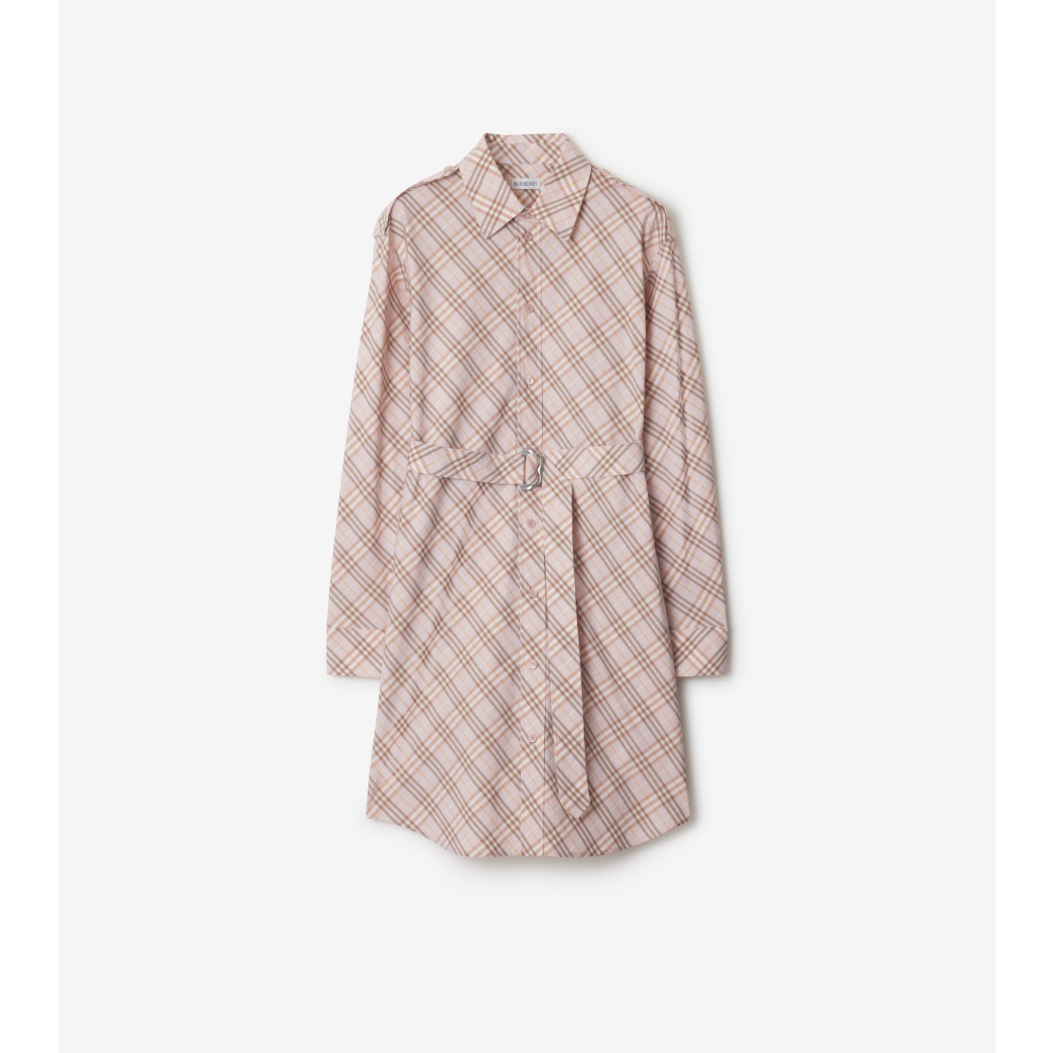 Vestido camisero en algodón Check