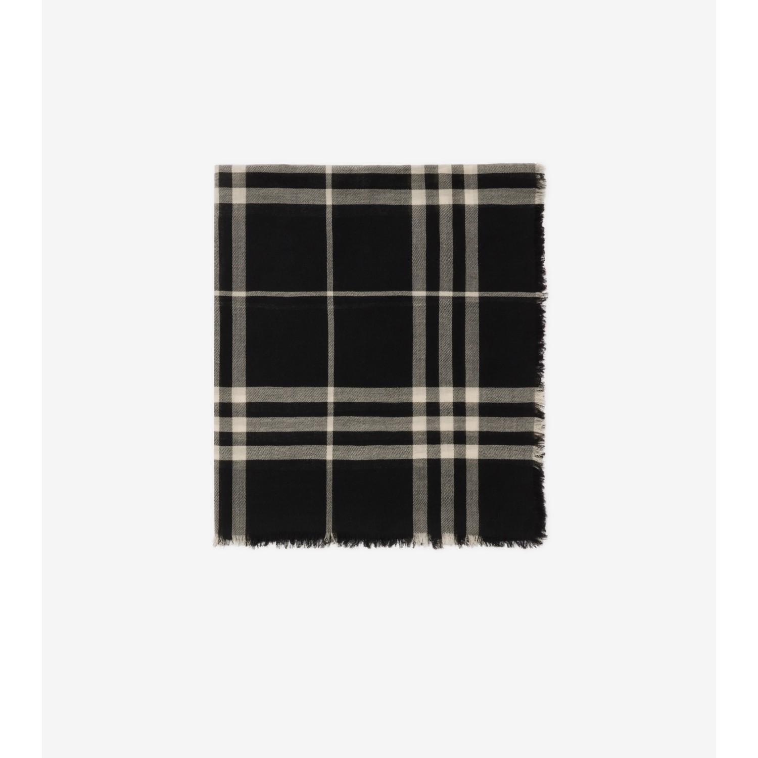 Wide Check Wool Scarf - thumbnail 5
