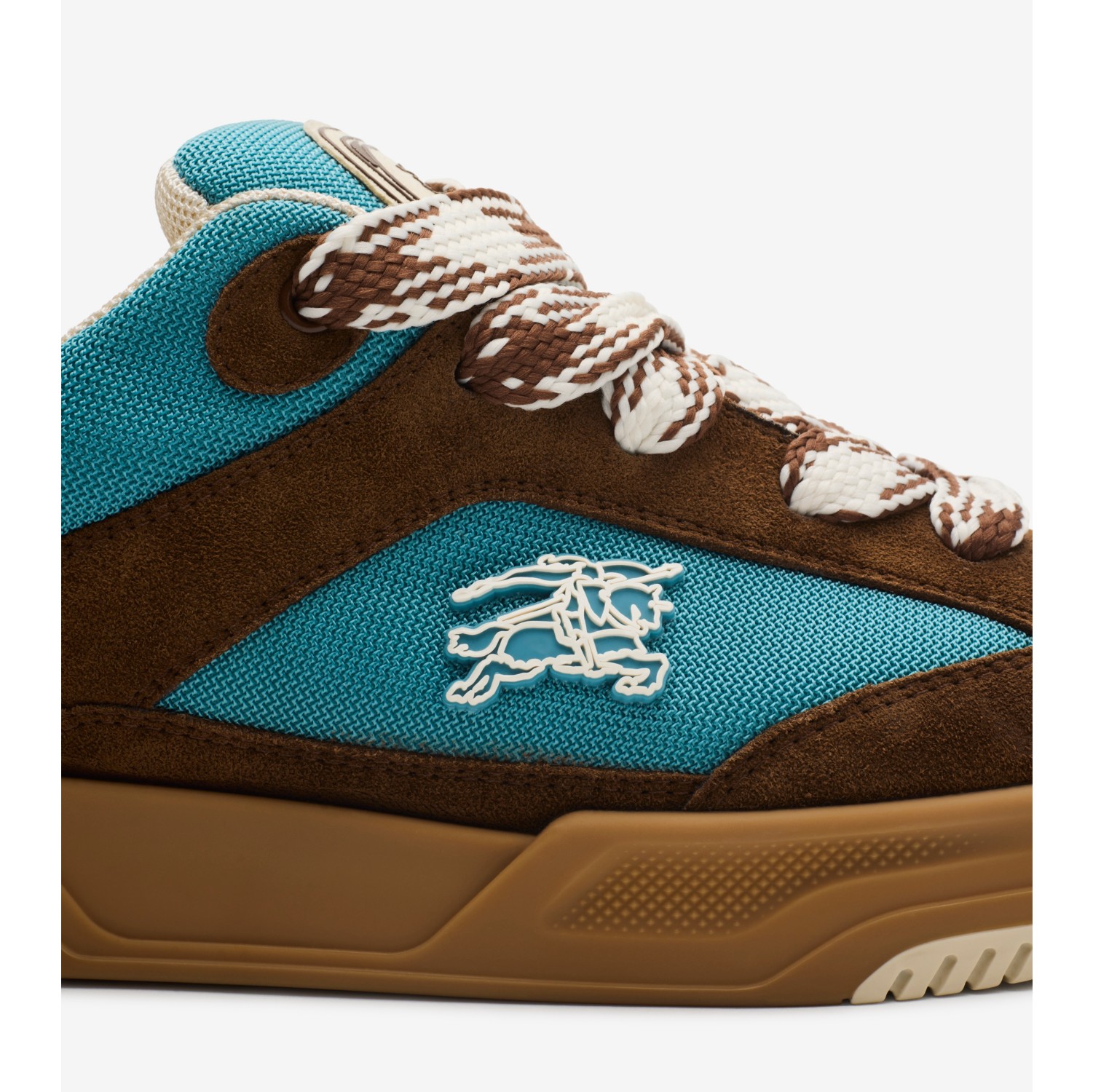 Suede and Mesh Arc Sneakers​ in Hazel brown - Men | Burberry® Official