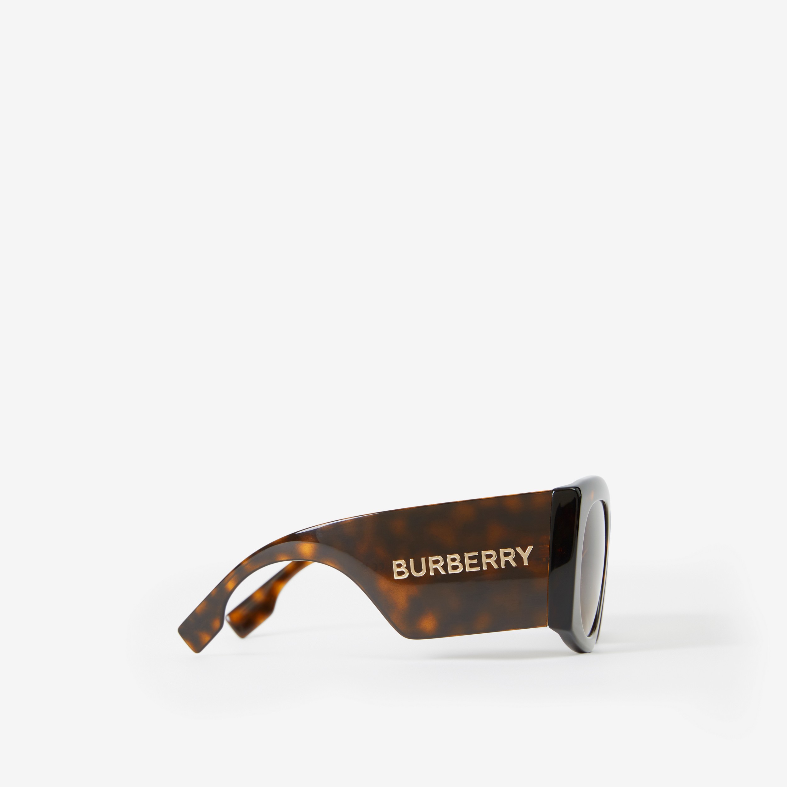 Óculos de sol com armação oversize geométrica (Casco  Tartaruga) - Mulheres | Burberry® oficial - 2