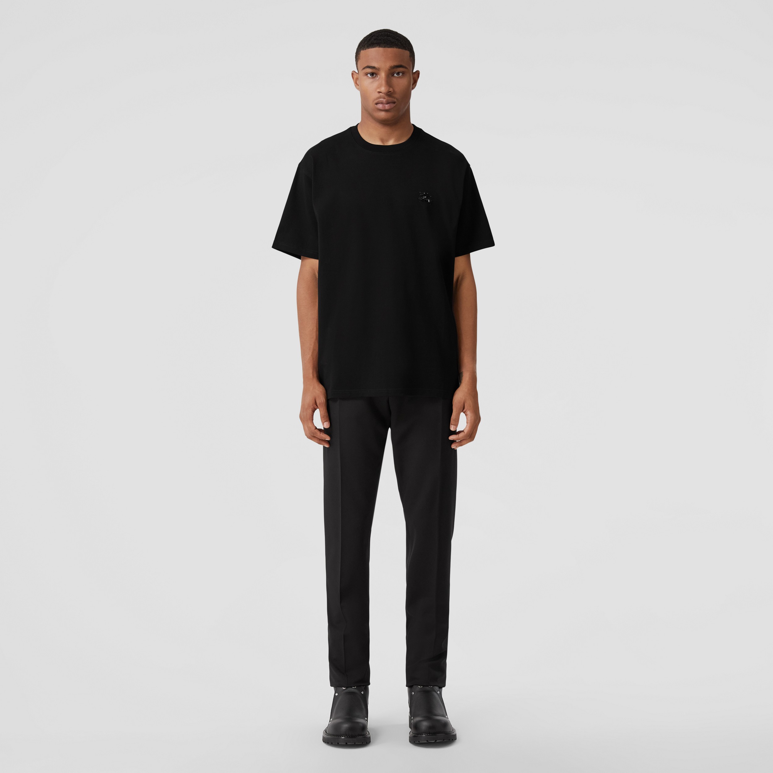 Crystal EKD Cotton Jersey T-shirt in Black - Men | Burberry® Official - 1