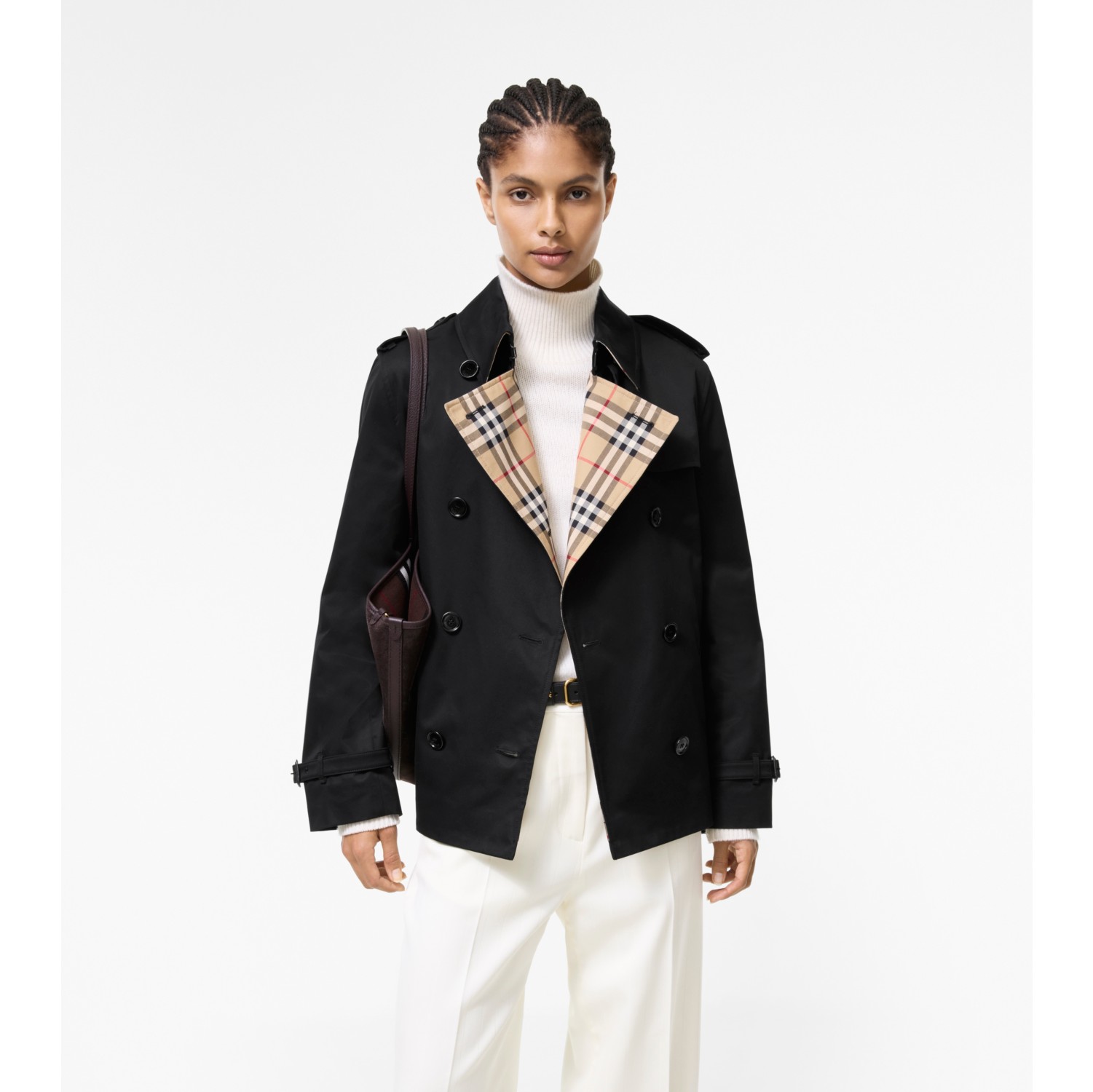Gabardine Lakefield Trench Jacket in Black - Women, Cotton