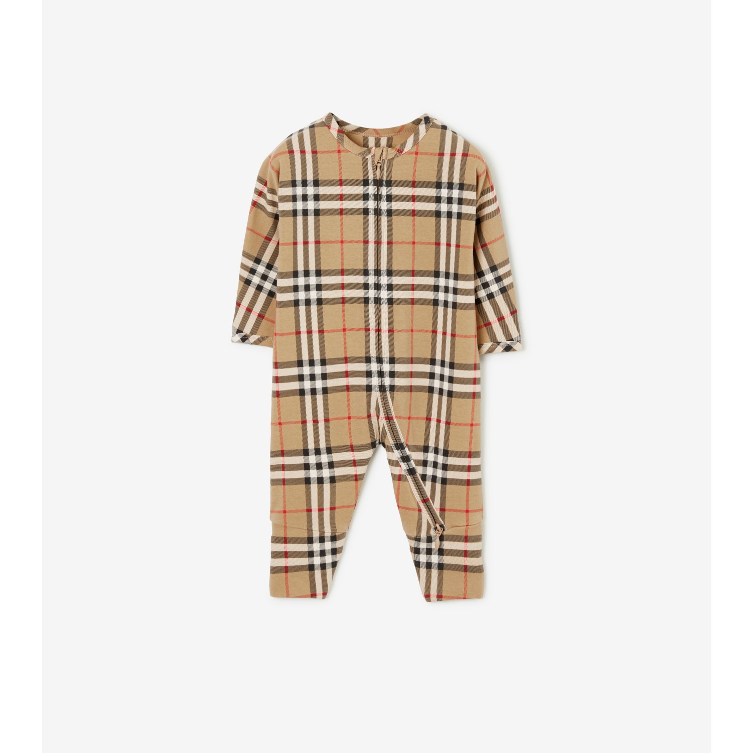 Check Cotton Two-piece Baby Gift Set in Archive beige - Children |  Burberry® Official