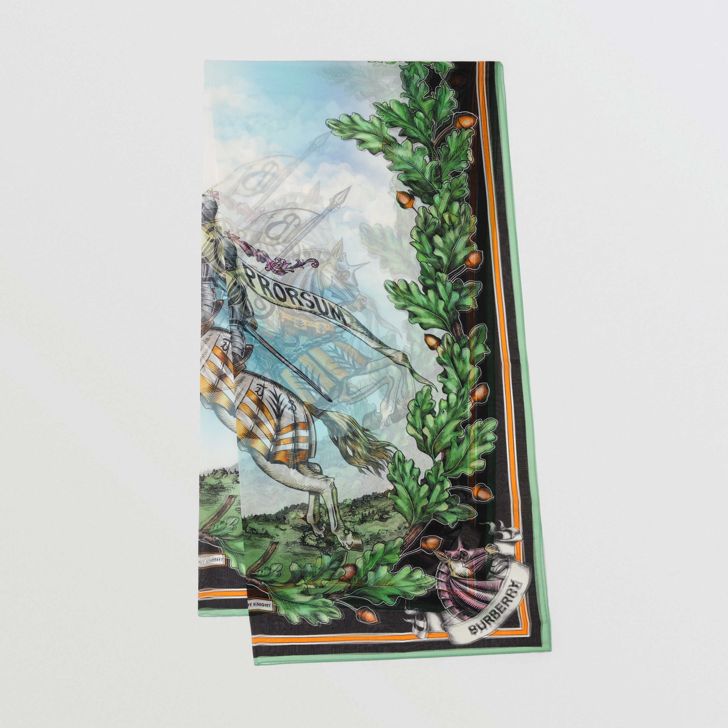 EKD Print Silk Chiffon Scarf in Multicolour | Burberry® Official - 1