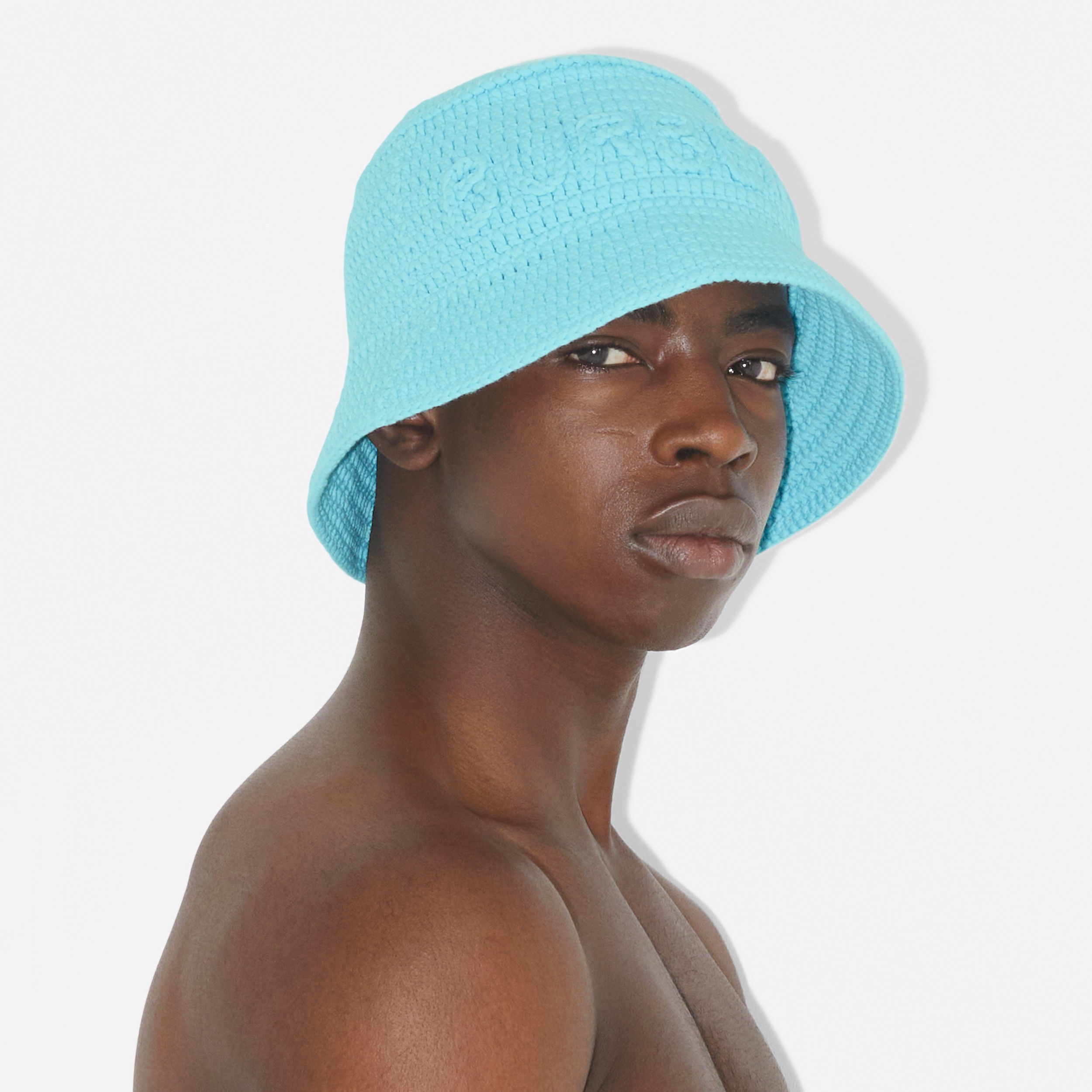 Cappello da pescatore in cotone tecnico all'uncinetto (Blu Topazio Brillante) | Sito ufficiale Burberry® - 4