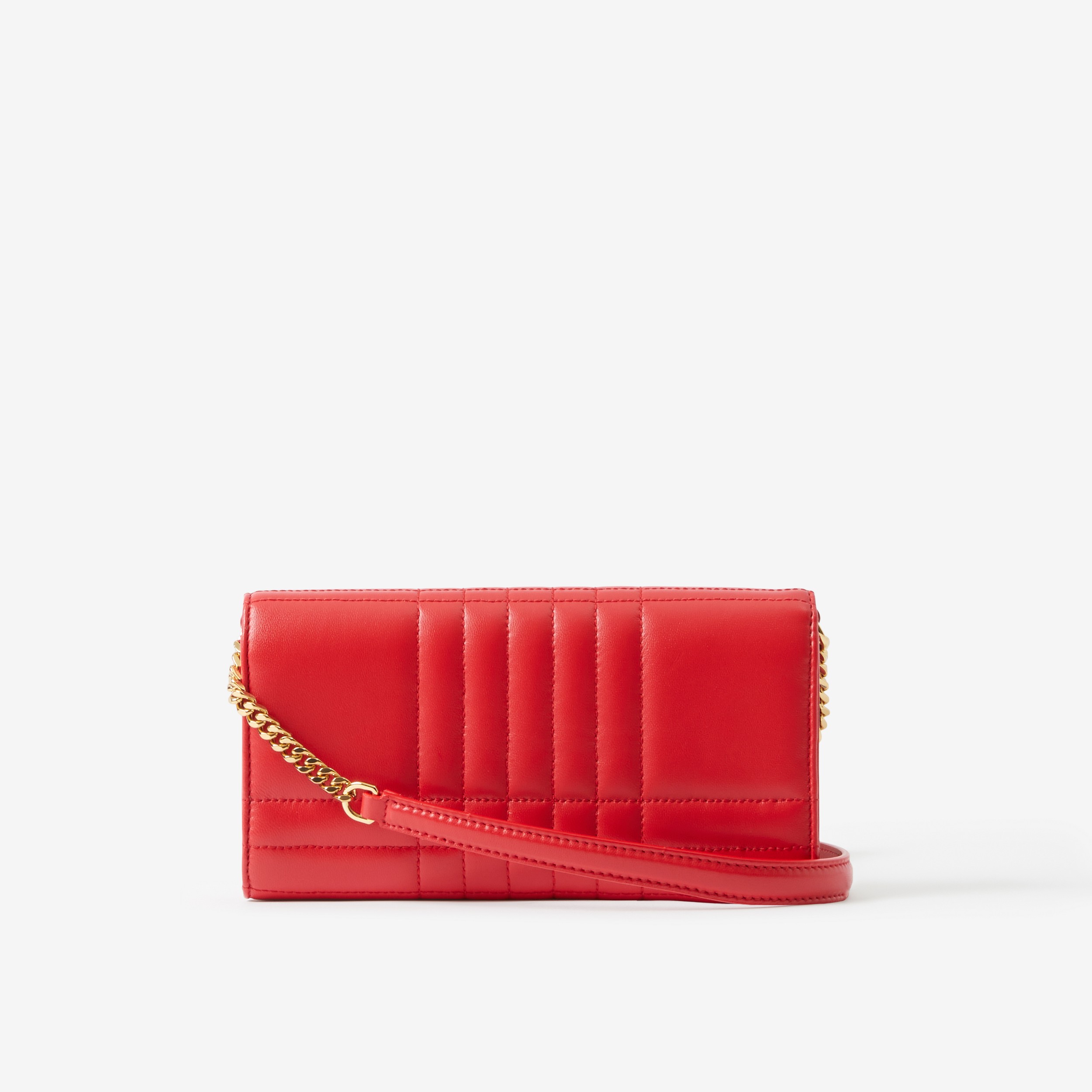 Quilted Leather Lola Wallet with Detachable Strap in Bright Red - Women | Burberry® Official - 3