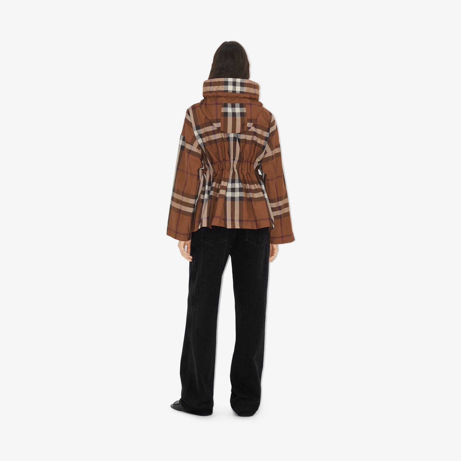 Parka corta ligera Check (Marrón Abedul Oscuro) - Mujer | Burberry® oficial