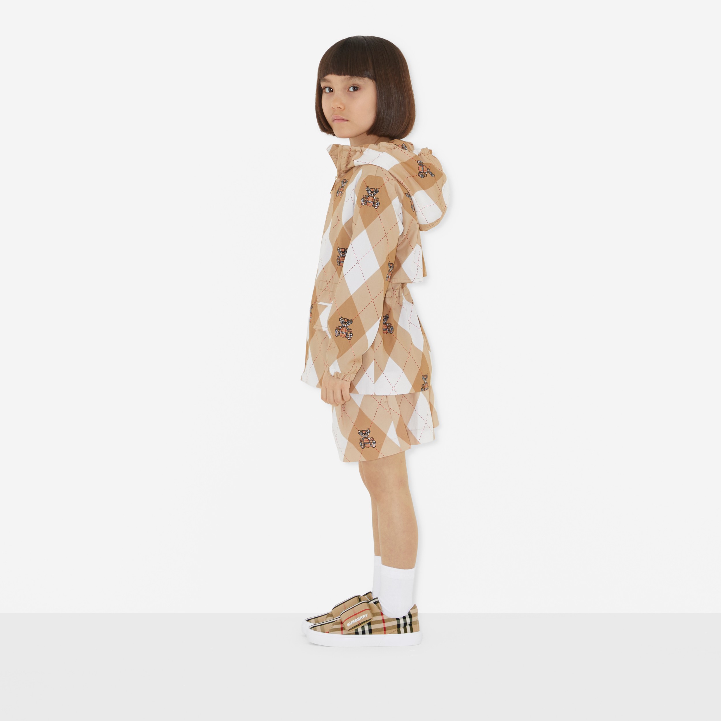 Thomas 泰迪熊拼菱形印花棉质外套 (柔黄褐色) | Burberry® 博柏利官网 - 3