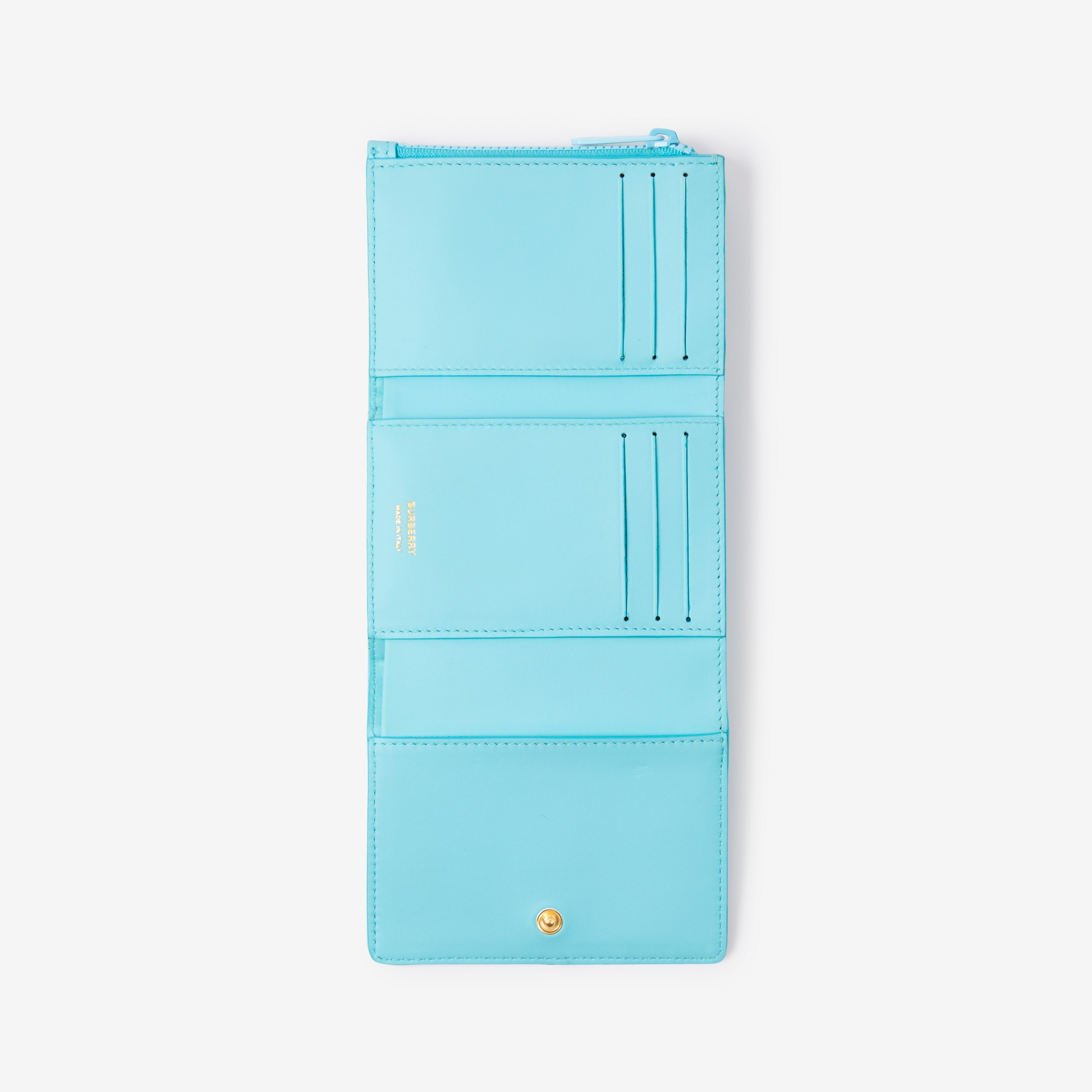Leather Small Lola Folding Wallet in Cool Sky Blue - Women | Burberry® Official - 4