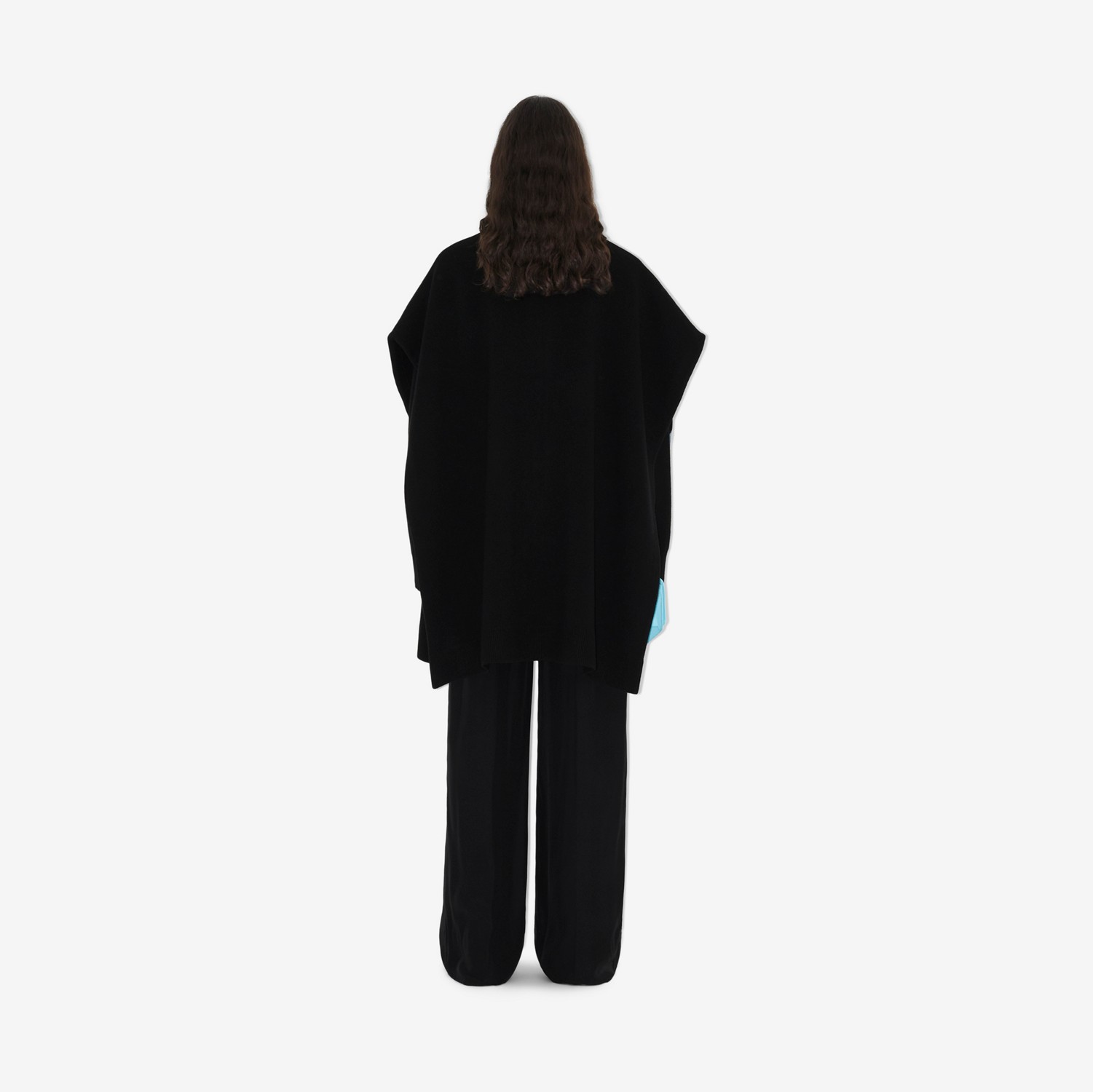 Capa en lana y cachemir con EKD y nubes (Negro) - Mujer | Burberry® oficial