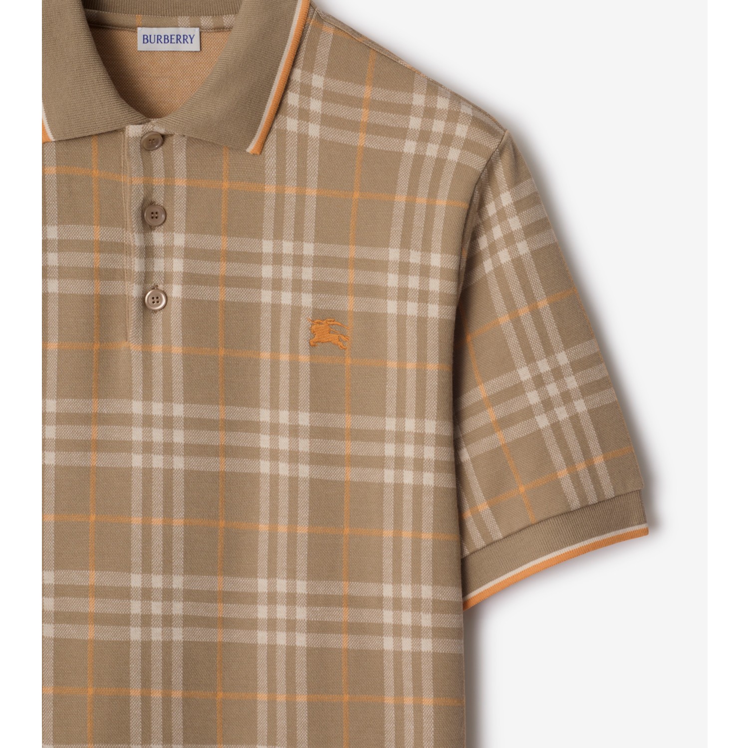 Baumwoll-Poloshirt in Check