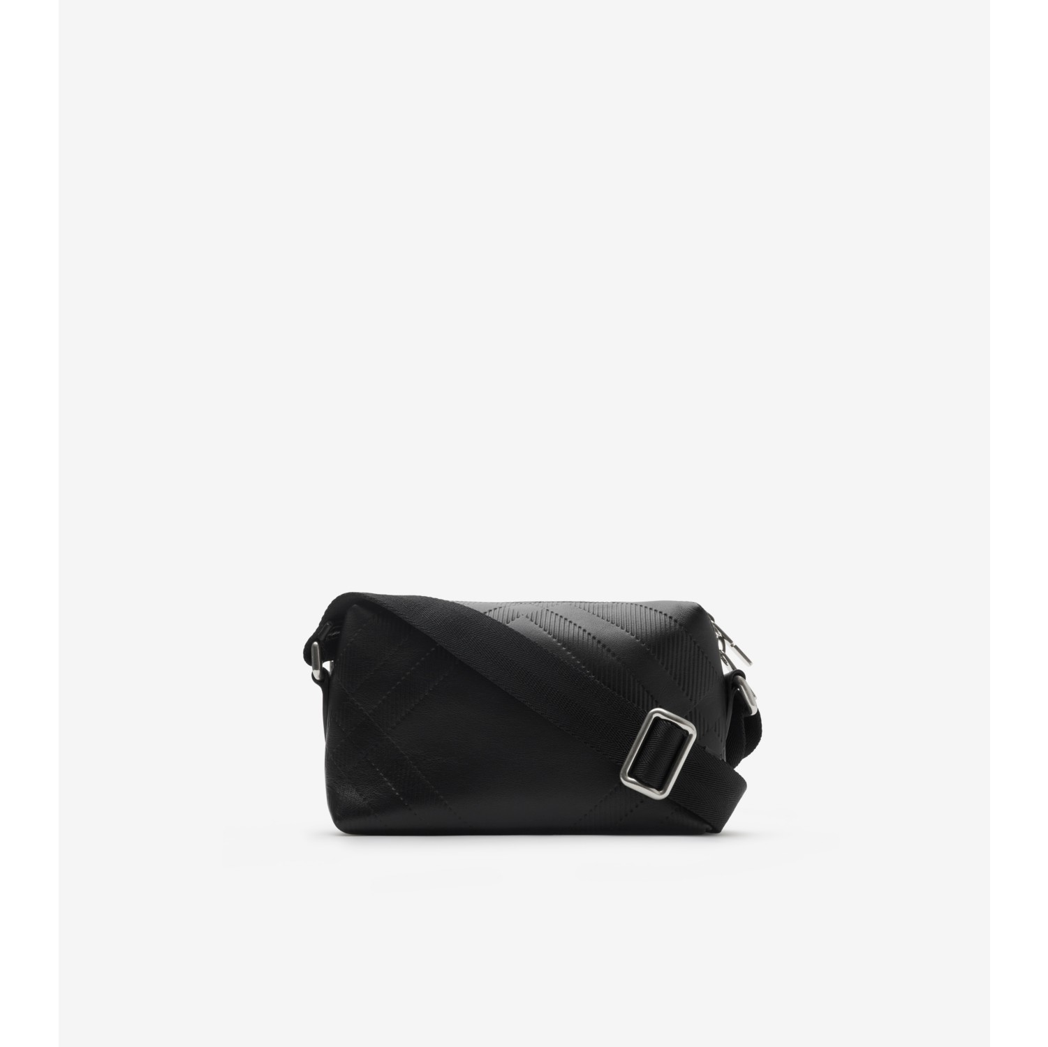 Embossed Check Crossbody Bag in Black - Men, Leather | Burberry® Official