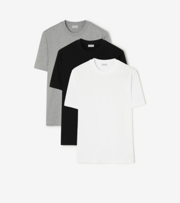 Three pack Cotton T shirt Grey black white ®
