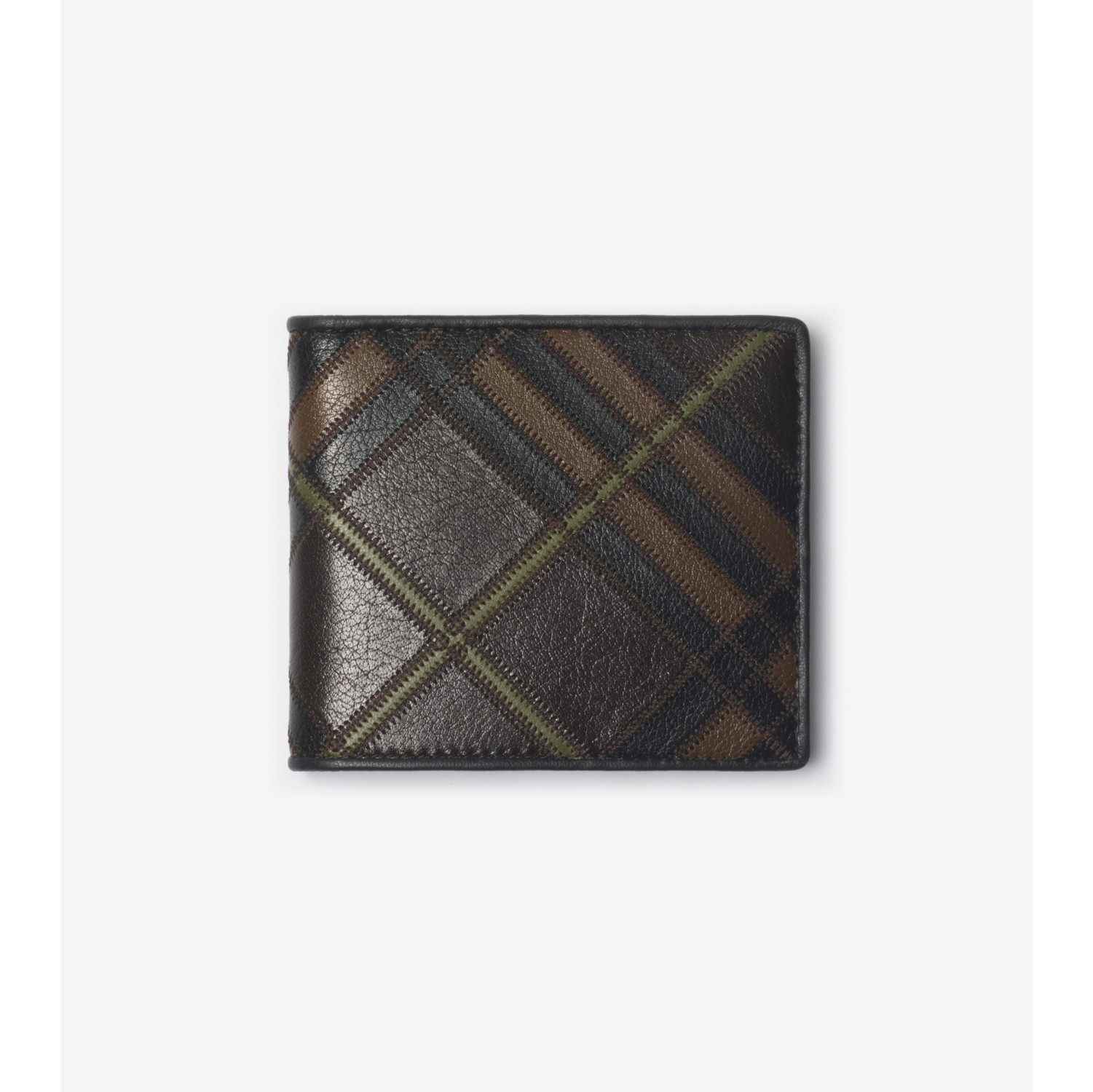 Check Intarsia Bifold Wallet