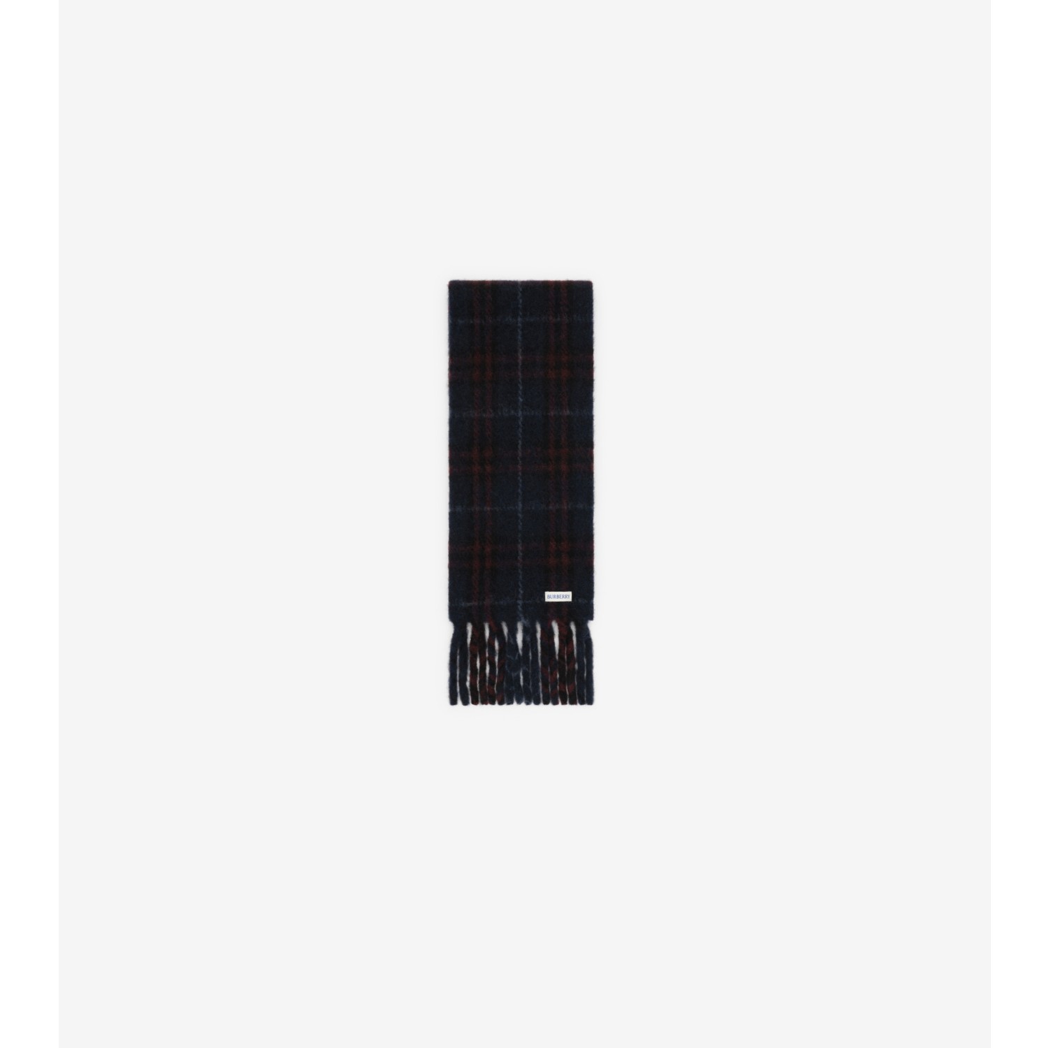 Narrow Check Alpaca Wool Blend Scarf