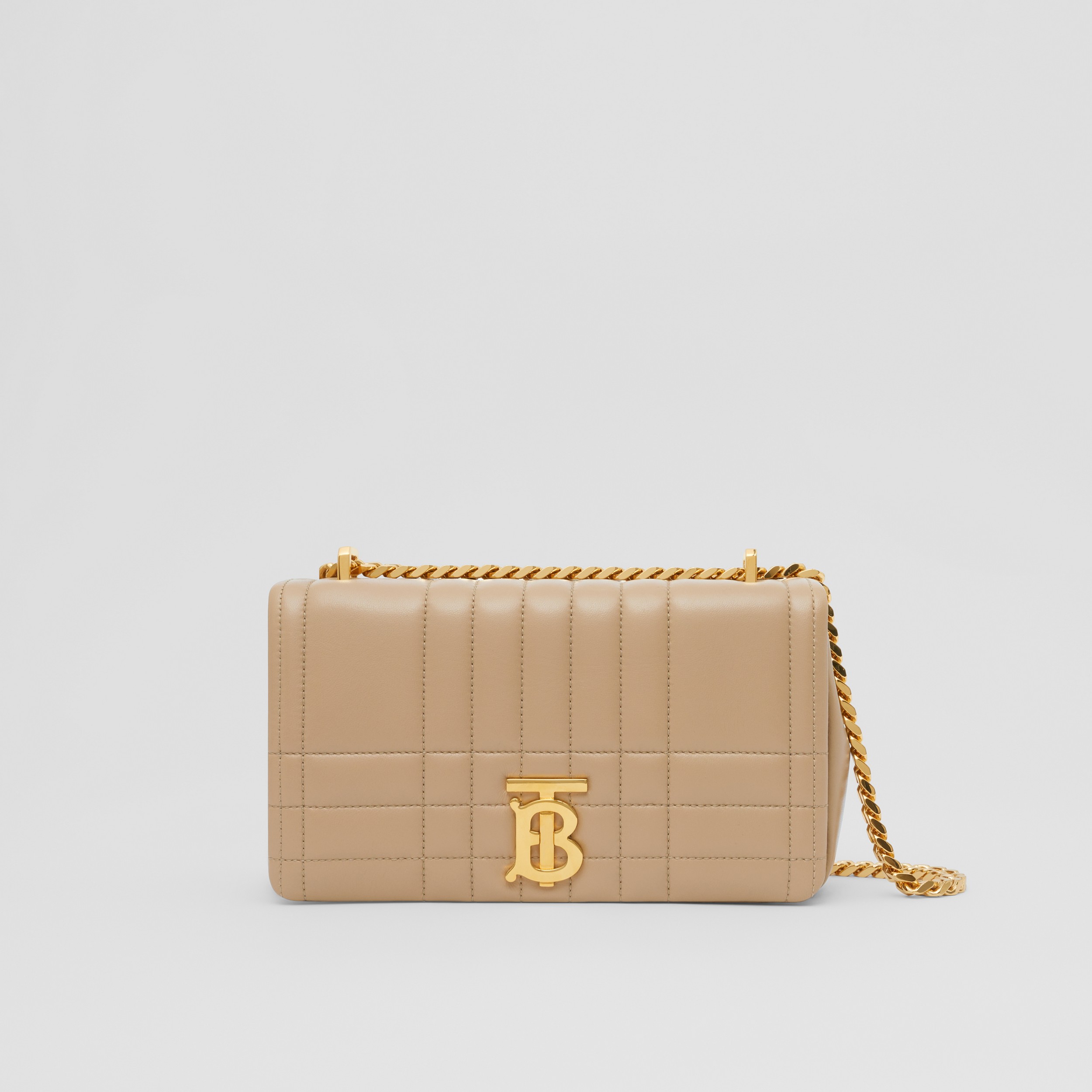 Quilted Leather Small Lola Bag in Oat Beige - Women | Burberry® Official - 1