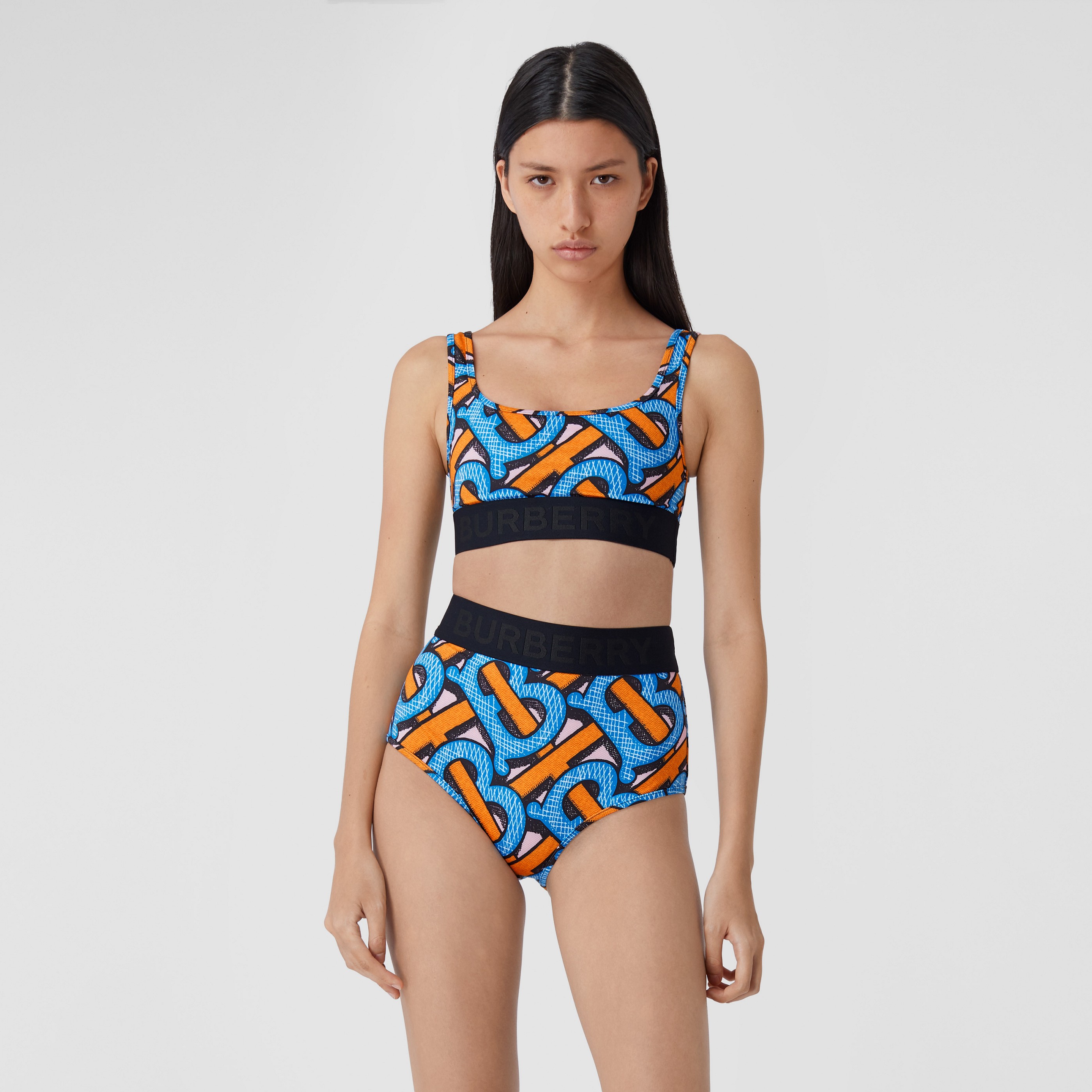 Bikini con stampa monogramma (Cobalto Intenso) - Donna | Burberry - 1