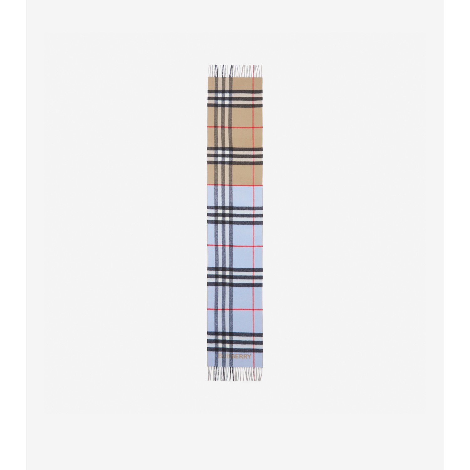 Contrast Check Cashmere Scarf