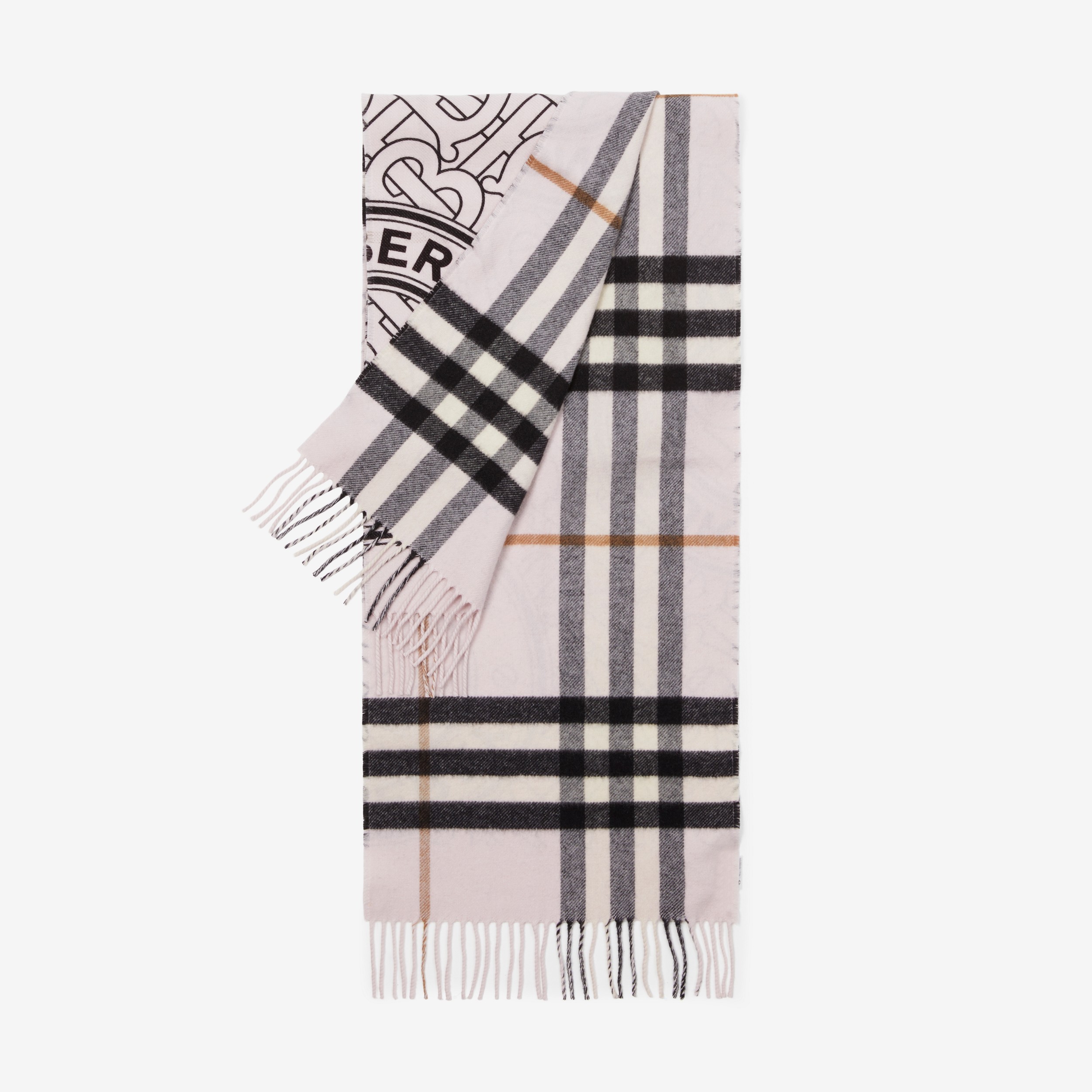 Montage Cashmere Reversible Scarf in Pale Pink | Burberry® Official - 3
