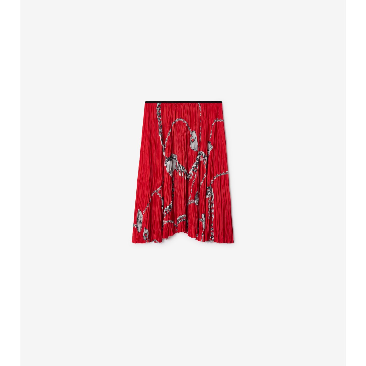 Burberry Minirock Mit Ketten-print In Silver/red