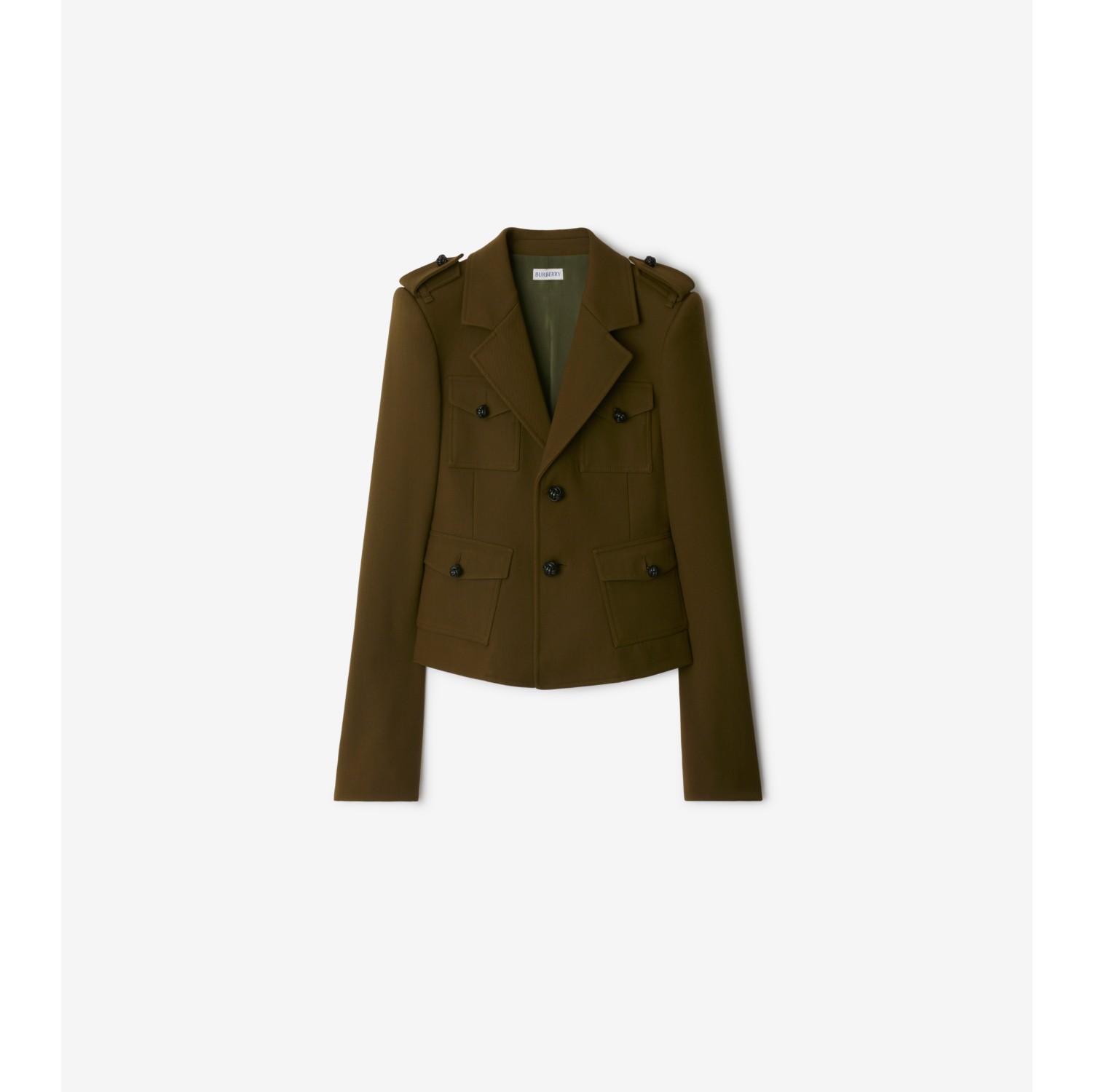 Nylon Wool Blend Tailored Jacket