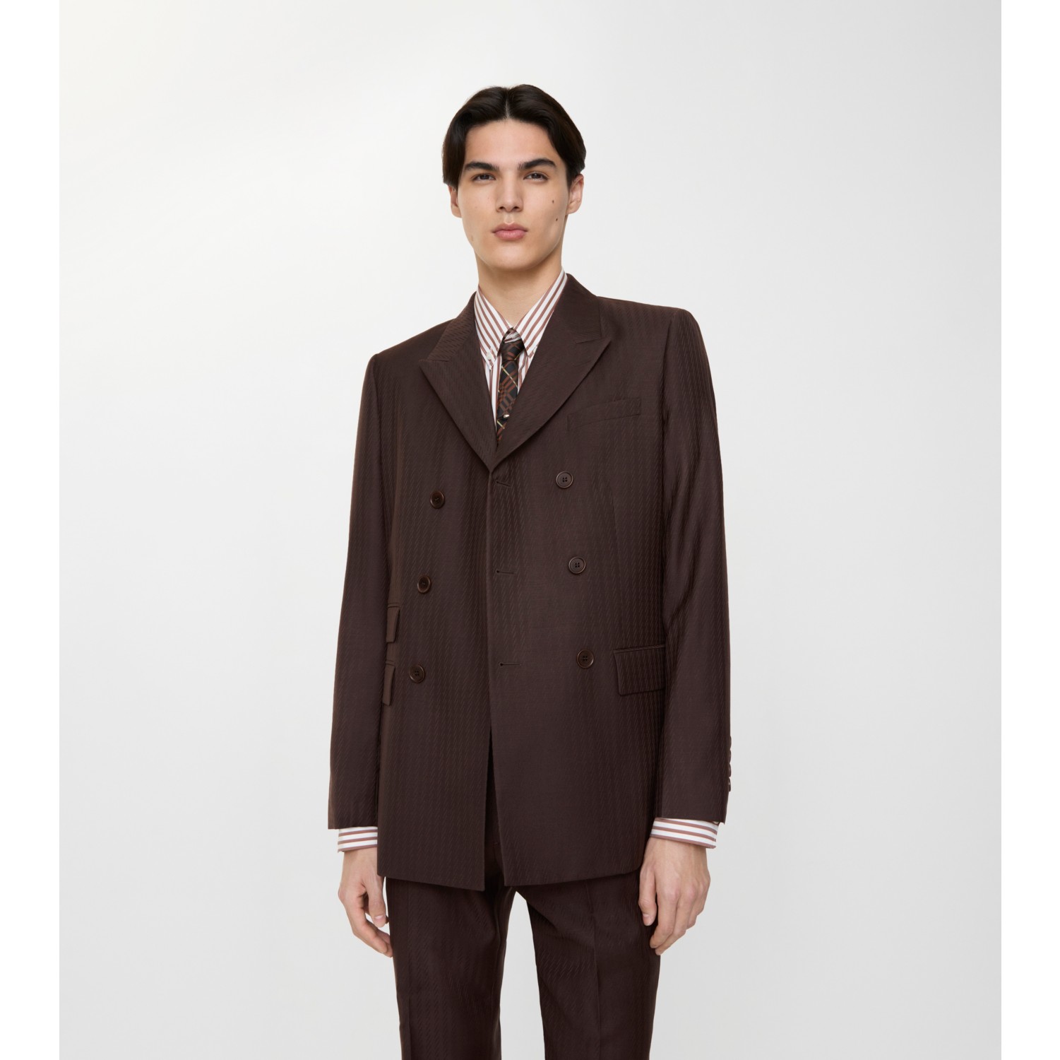 Striped Wool Mohair Tailored Jacket