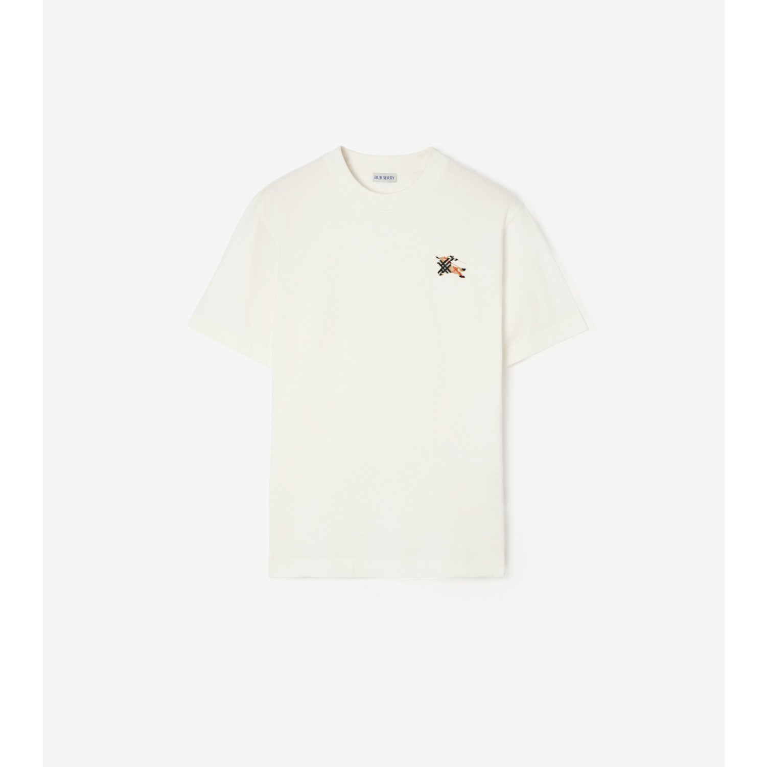 T-shirt in cotone con cavaliere